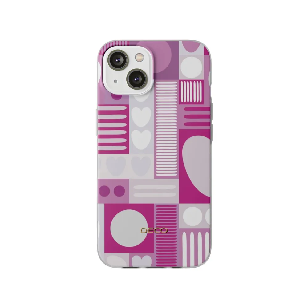 Deep Pink Graphic Hearts Phone Case