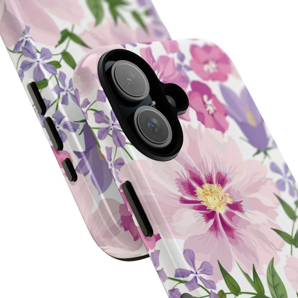 Pastel Pink Peonies Floral Tough Phone Case