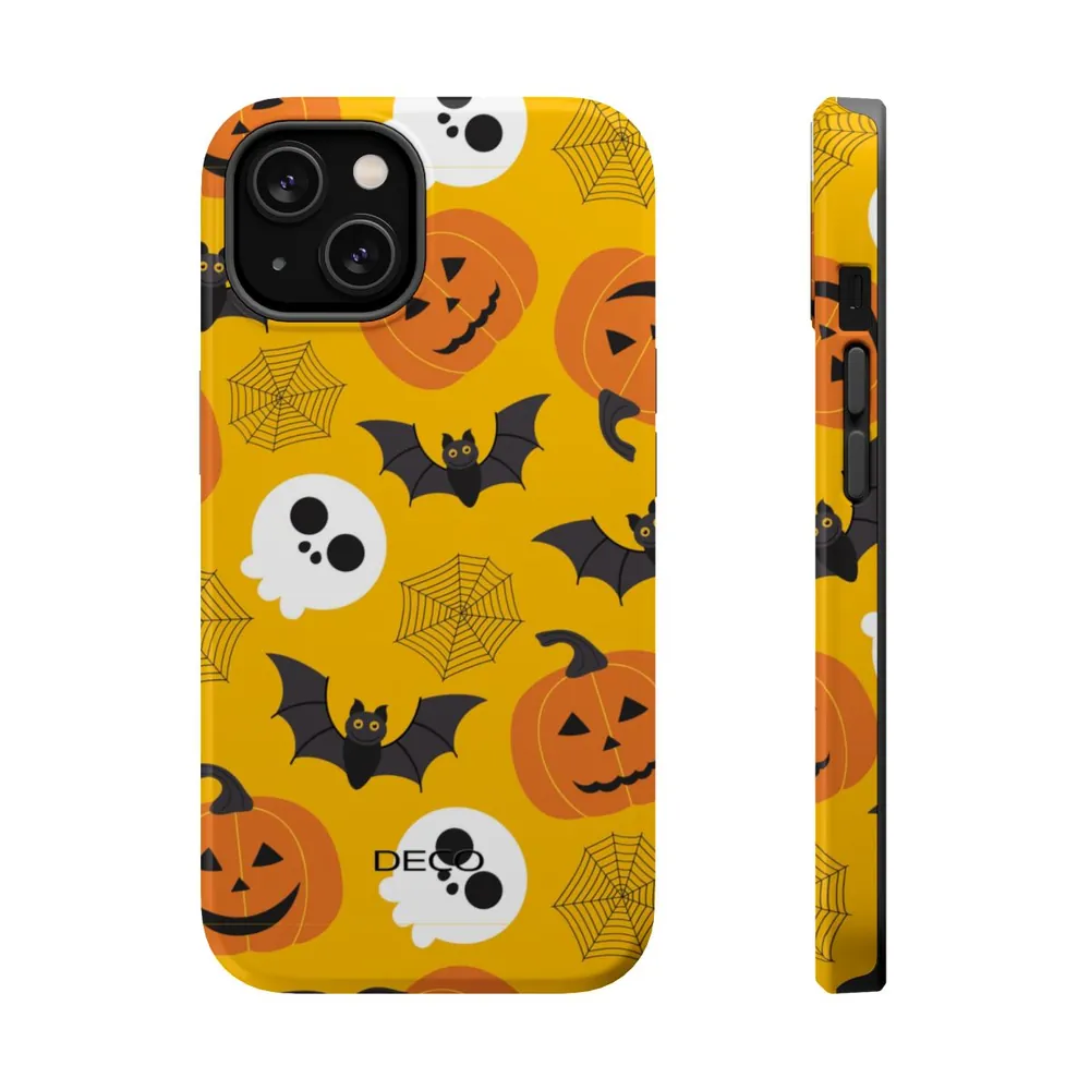 Bats & Spiders Spooky Halloween MagSafe Impact-Resistant Phone Case