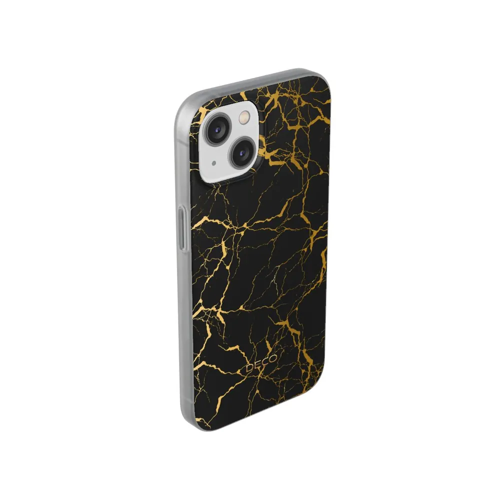 Black Gold Electric Marble Phone Case