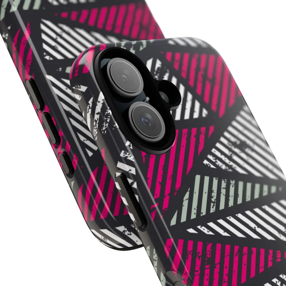 Distressed Magenta Geometric Tough Phone Case