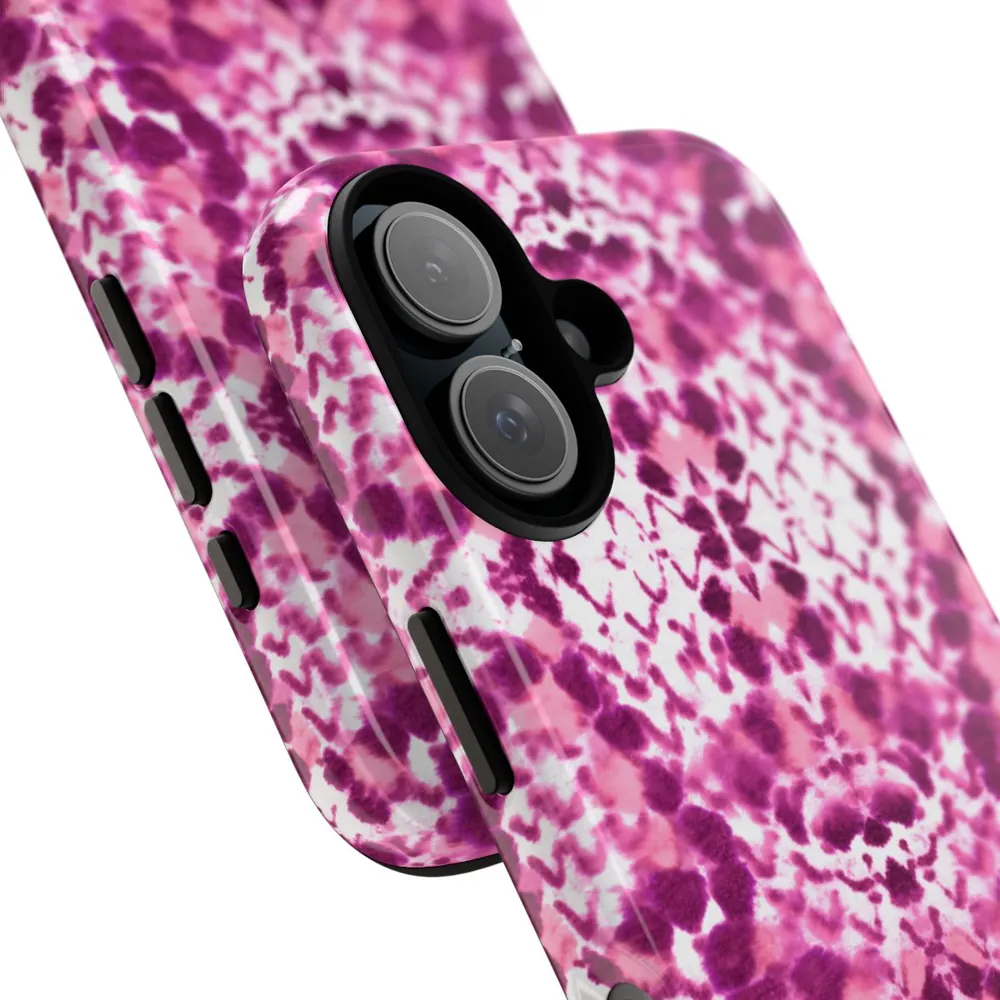 Pink Watercolor Snake Skin Tough Phone Case