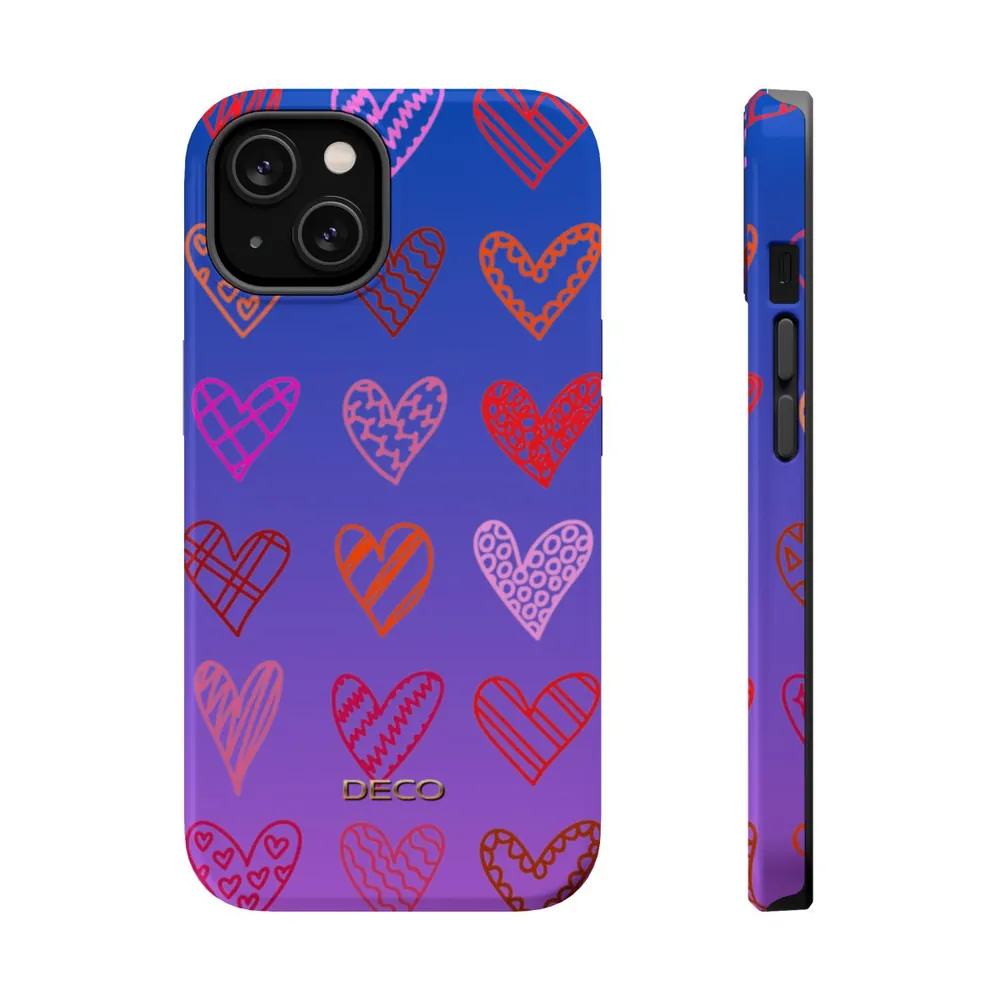 Rainbow Marker Hearts MagSafe Impact-Resistant Phone Case