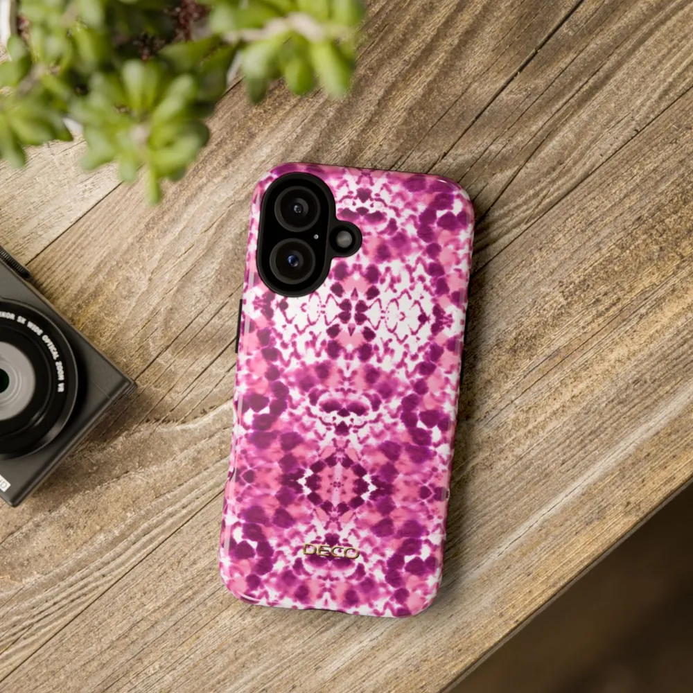 Pink Watercolor Snake Skin Tough Phone Case
