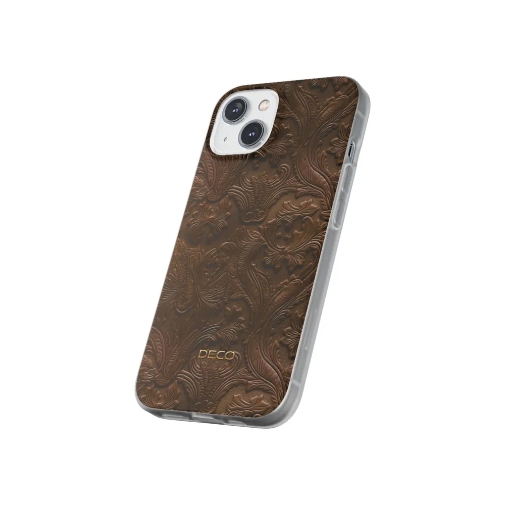 Classic Tooled Western Leather Phone Case