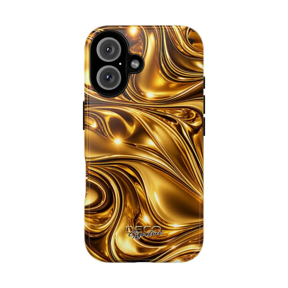 Luxury Liquid Gold DECO Signature Tough Phone Case
