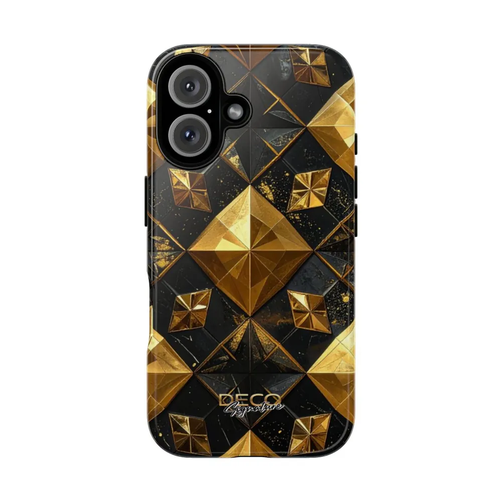 Luxury Black & Gold Tile DECO Signature Tough Phone Case