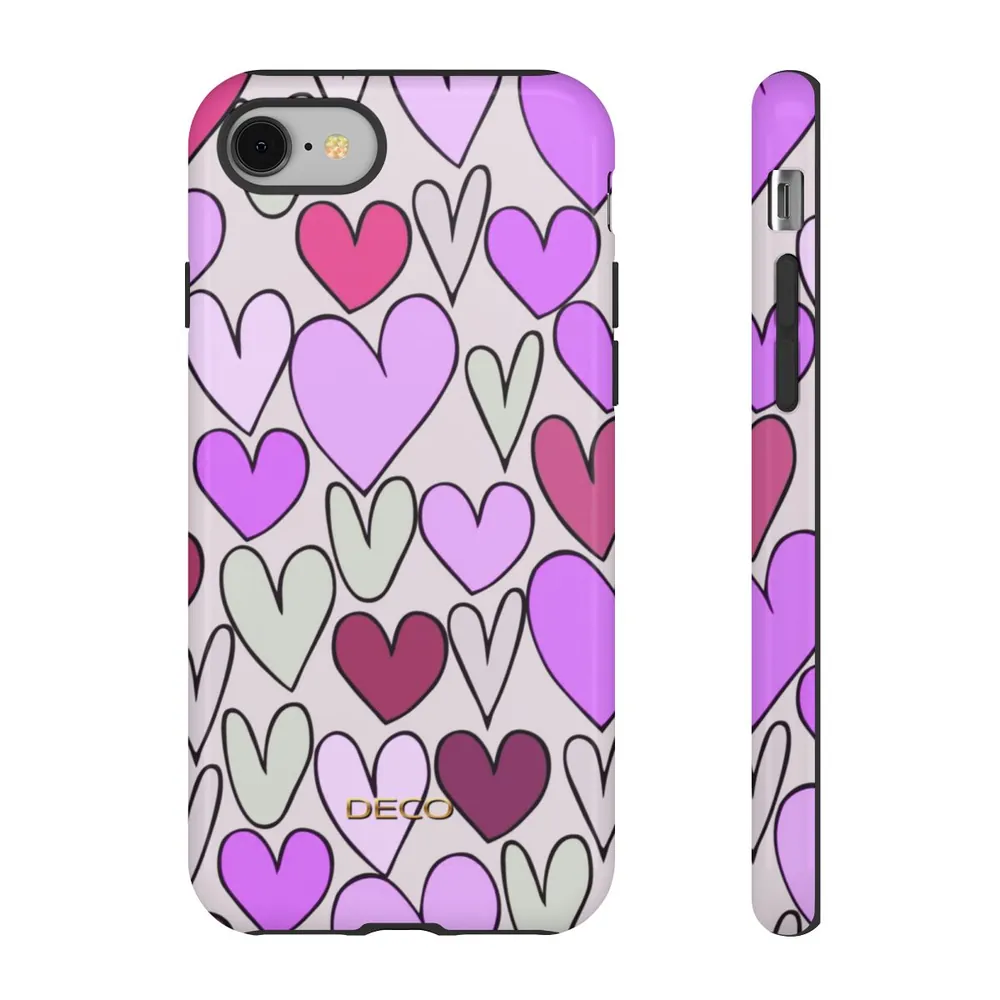 Purple Hearts Tough Phone Case