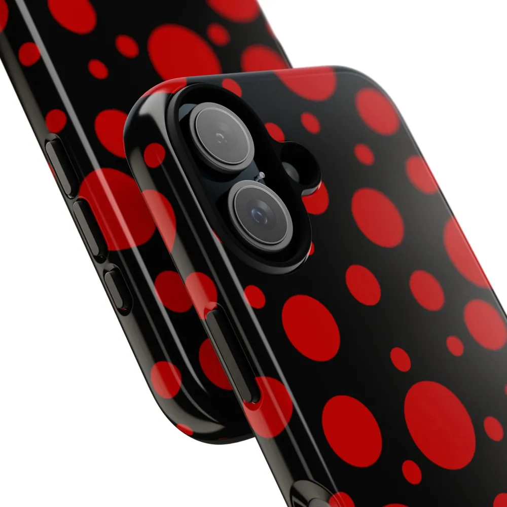 Black & Red Polka Dots Tough Phone Case