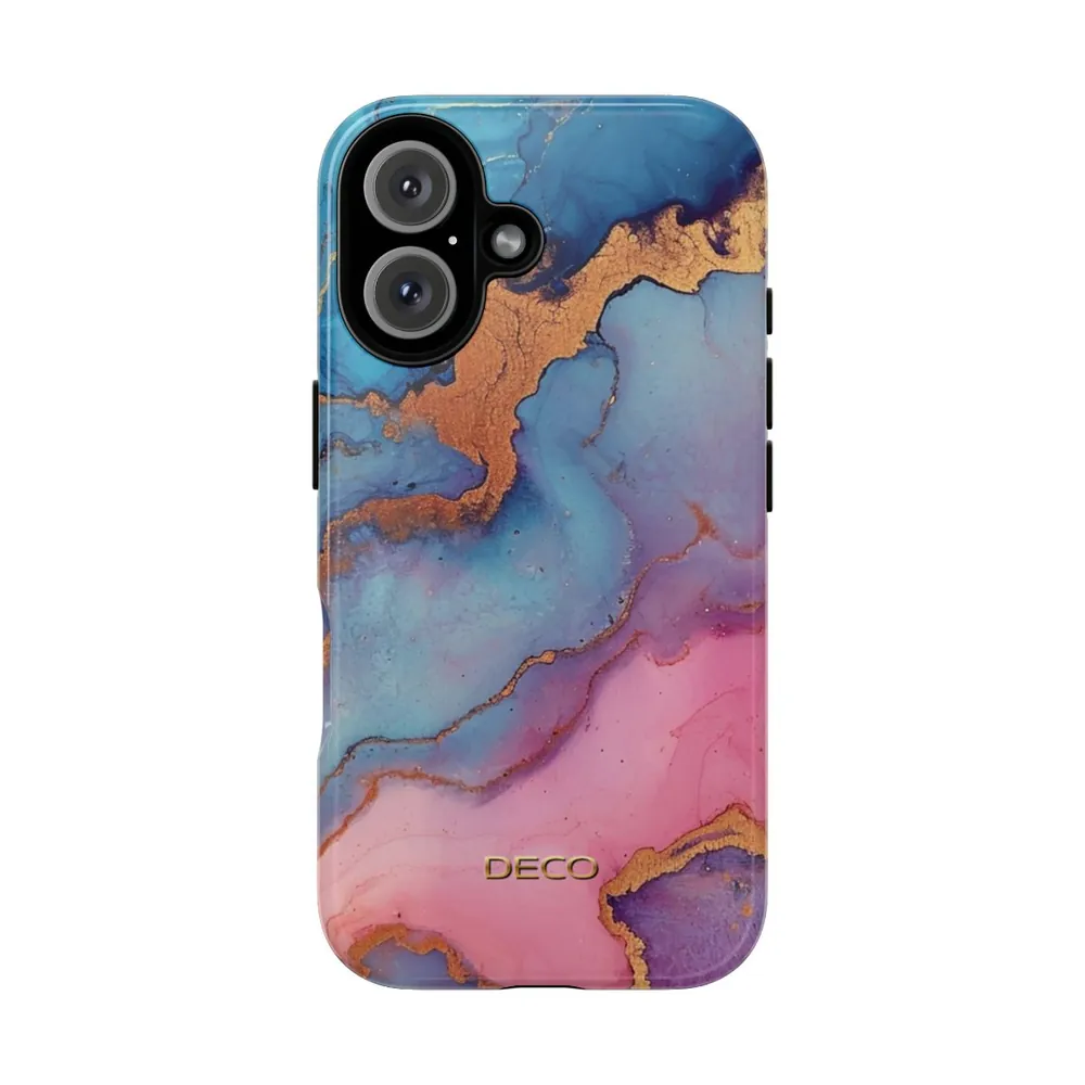 Gold Pink & Purple Watercolor Marble Tough Phone Case