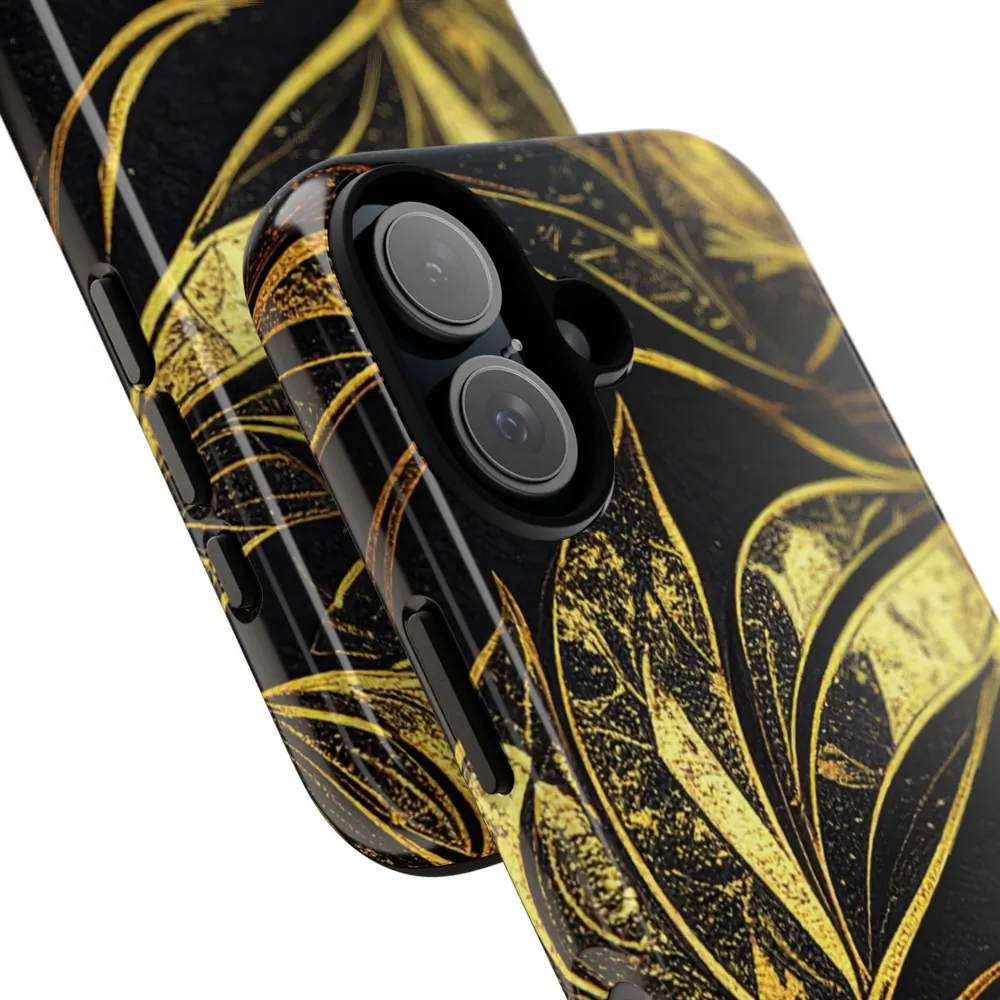 Luxury Black & Gold Leaf DECO Signature Tough Phone Case