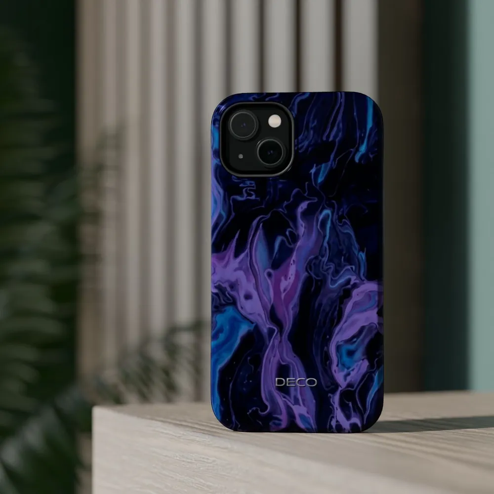 Deep Purple Swirl MagSafe Impact-Resistant Phone Case