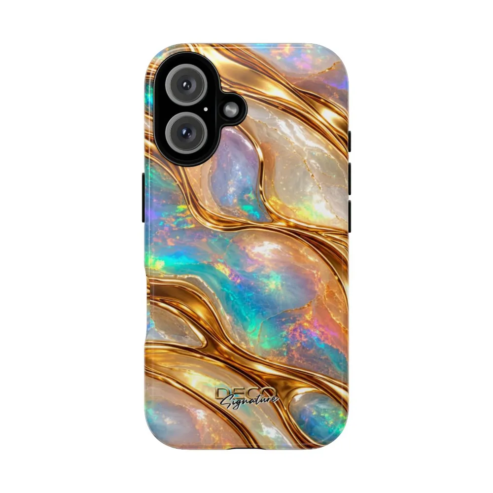 Luxury Opal & Gold DECO Signature Tough Phone Case