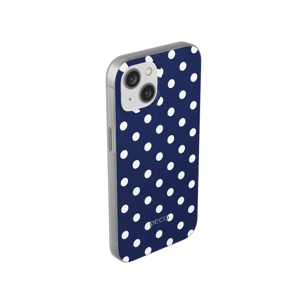 Navy Blue & White Polka Dots Phone Case