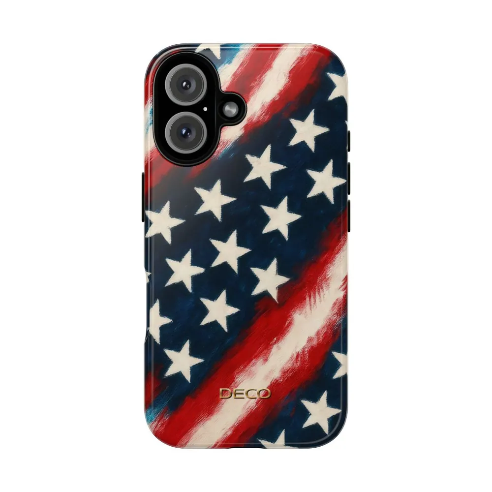 Painted Vintage America US Flag Tough Phone Case