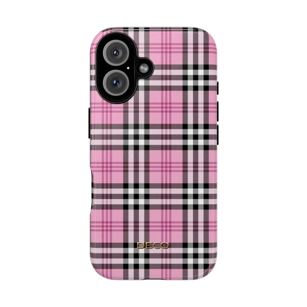 Pink Plaid Tough Phone Case