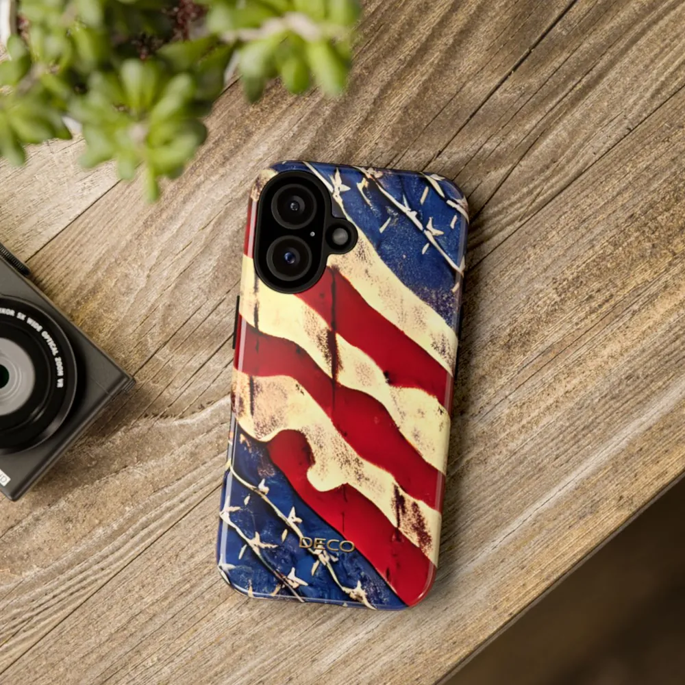 Rustic America Vintage Flag Tough Phone Case