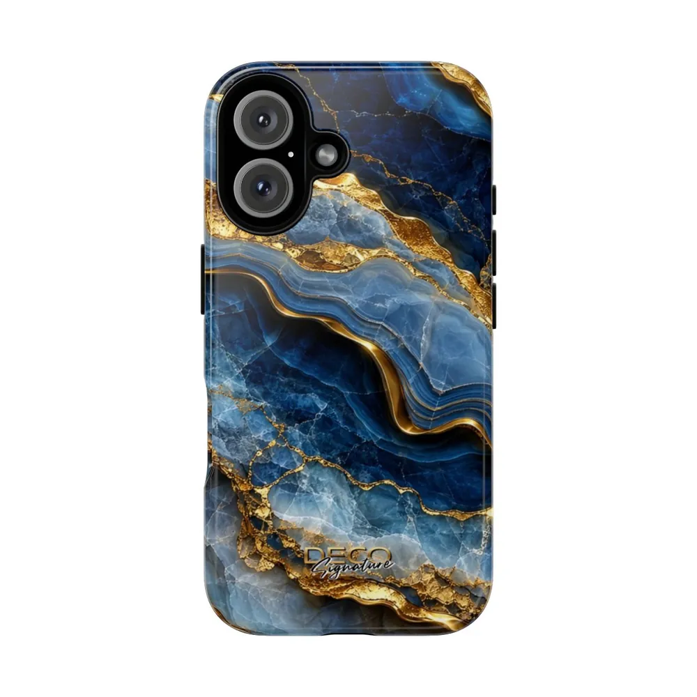 Luxury Textured Blue Onyx DECO Signature Tough Phone Case