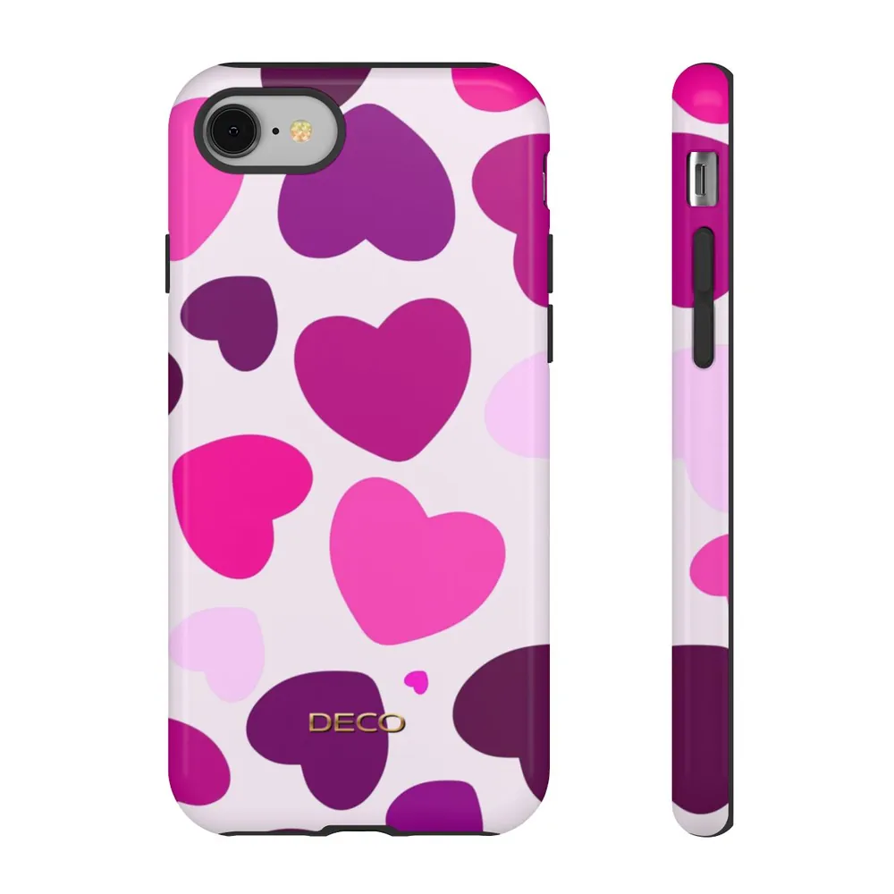 Pink Hearts Tough Phone Case