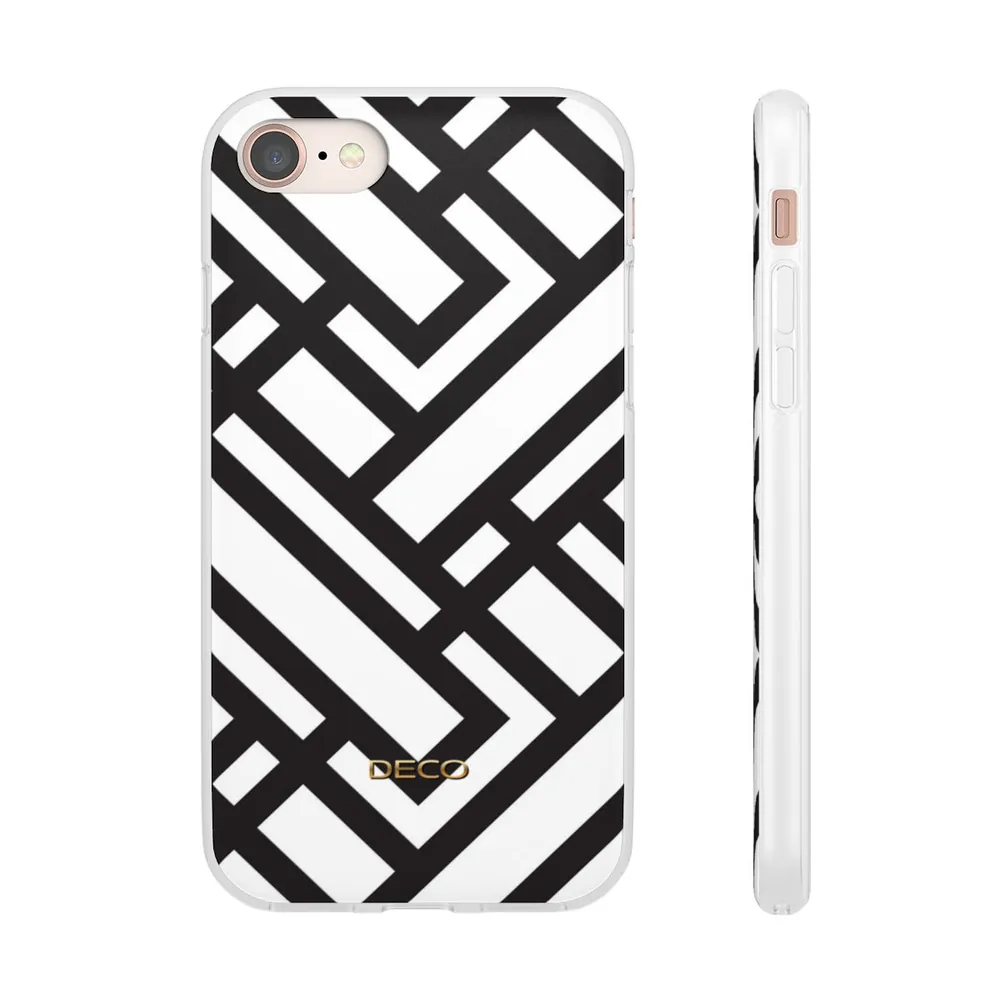 Black & White Maze Geometric Phone Case