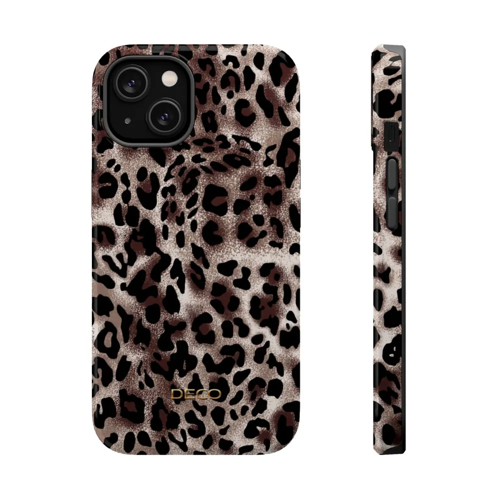 Leopard Skin MagSafe Impact-Resistant Phone Case