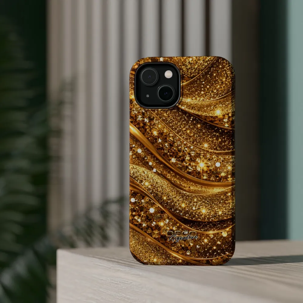 Luxury Gold Glitter Pop DECO Signature MagSafe Impact-Resistant Phone Case