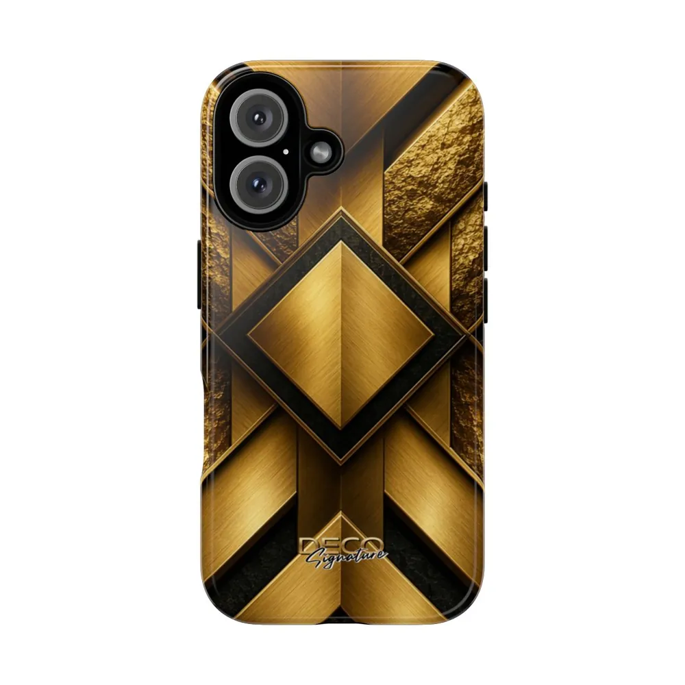 Luxury Textured Gold DECO Signature Tough Phone Case