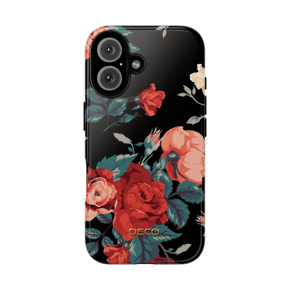 Deep Rose Floral Tough Phone Case
