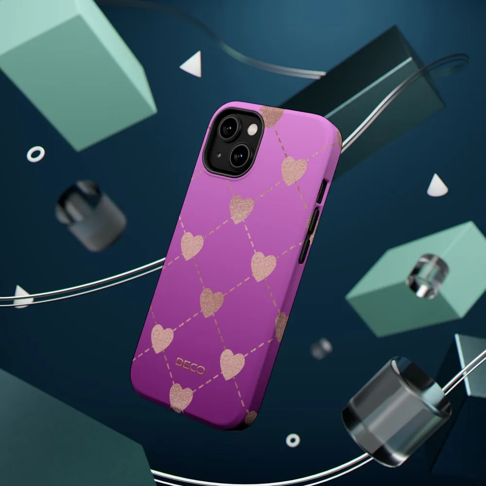 Shimmer Heart Dots MagSafe Impact-Resistant Phone Case