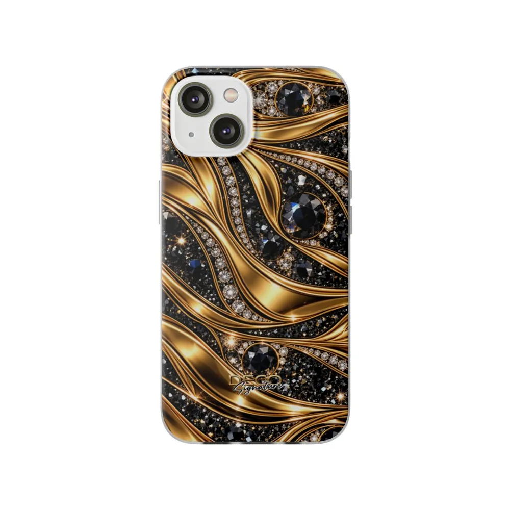 Luxury Gold & Black Diamonds DECO Signature Phone Case