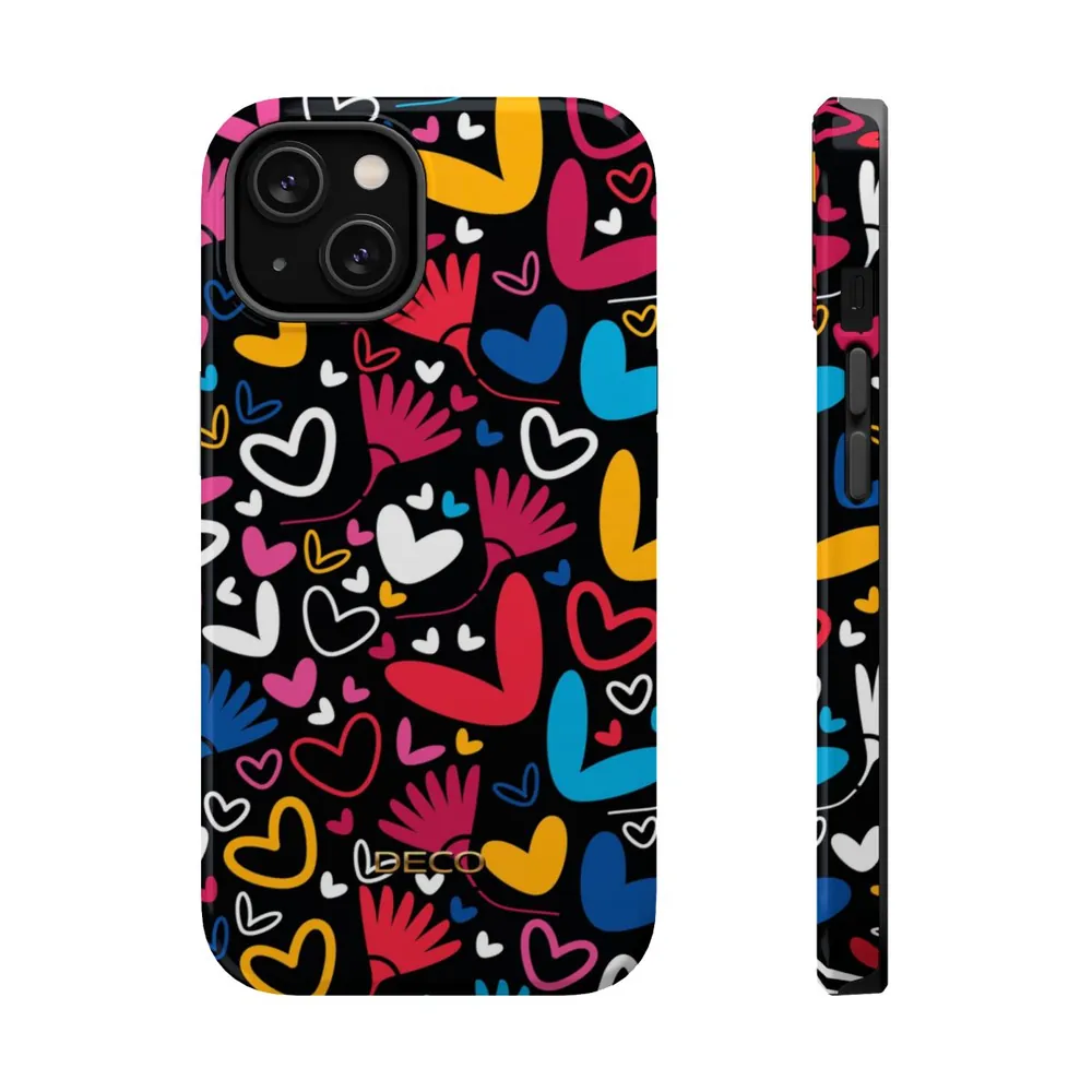 Whimsy Hearts MagSafe Impact-Resistant Phone Case