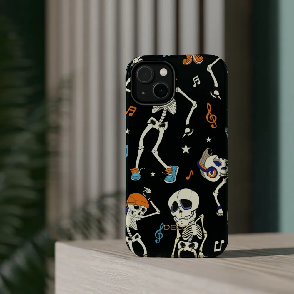 Dancing Skeletons Spooky Halloween MagSafe Impact-Resistant Phone Case