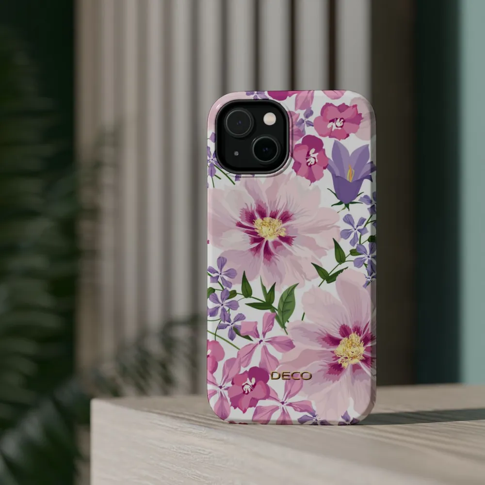 Pastel Pink Peonies Floral MagSafe Impact-Resistant Phone Case
