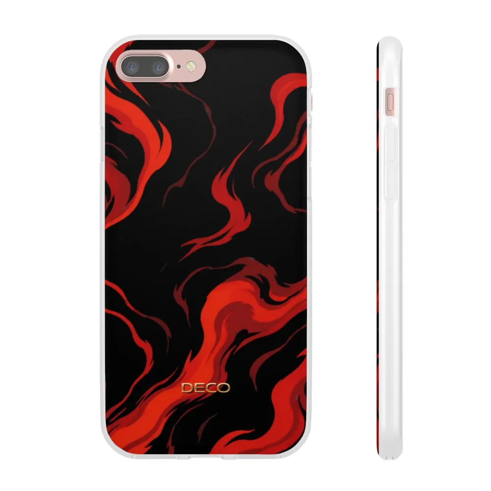 Fiery Red & Black Marble Phone Case