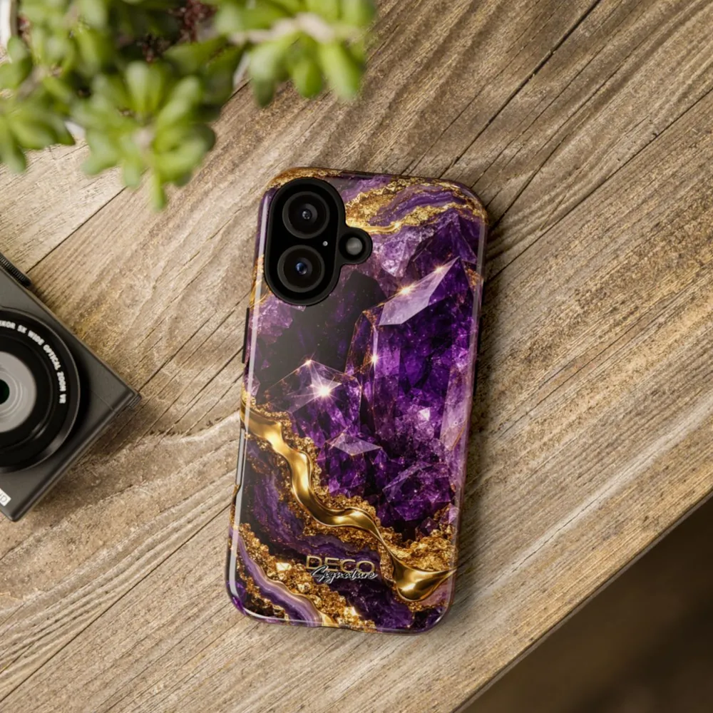 Luxury Amethyst & Gold DECO Signature Tough Phone Case