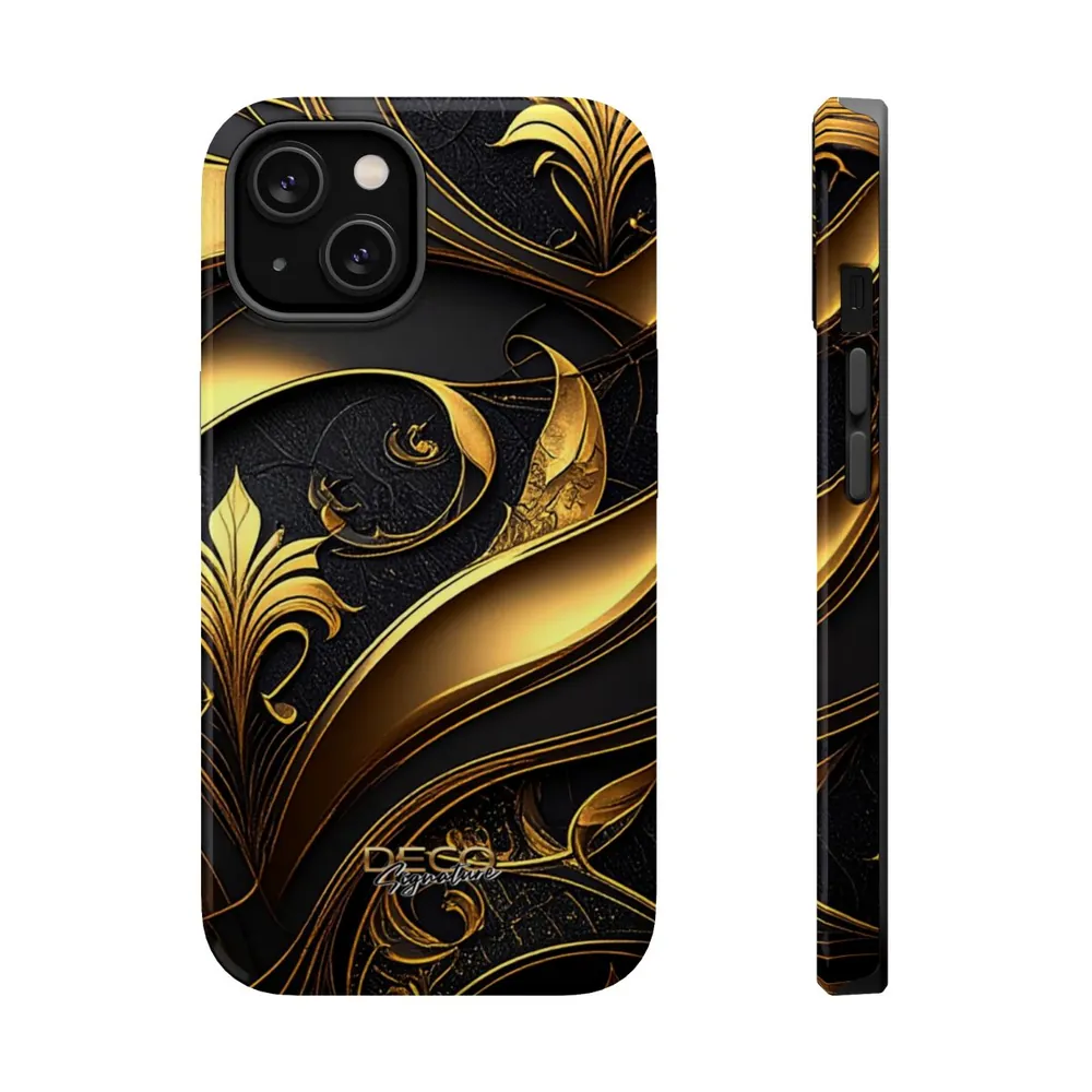 Luxury Black & Gold Inlay DECO Signature MagSafe Impact-Resistant Phone Case