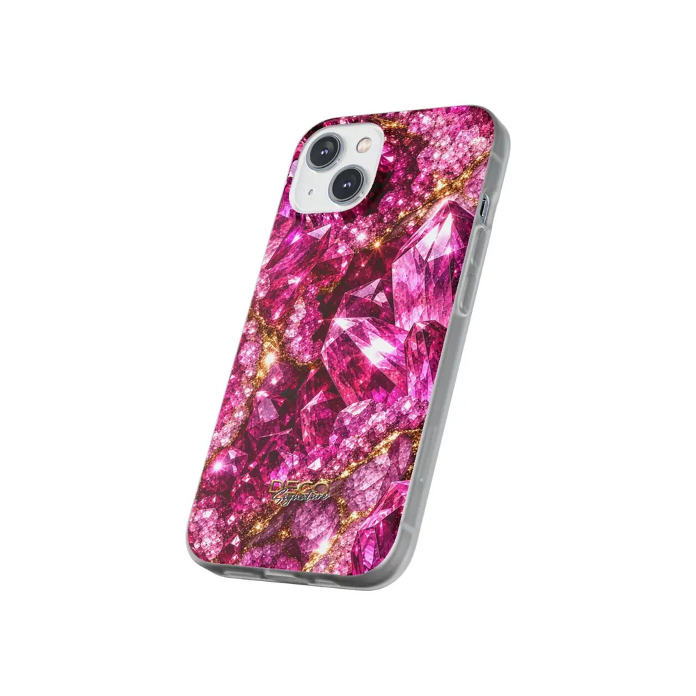 Luxury Sparkling Pink Sapphire DECO Signature Phone Case