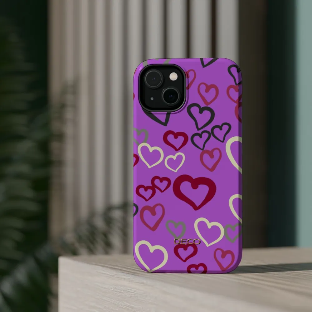 Painted Hearts MagSafe Impact-Resistant Phone Case