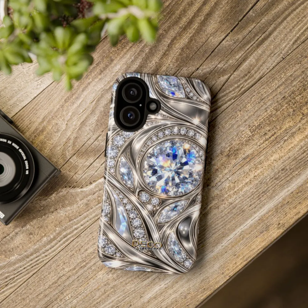 Luxury Platinum & Diamonds DECO Signature Tough Phone Case
