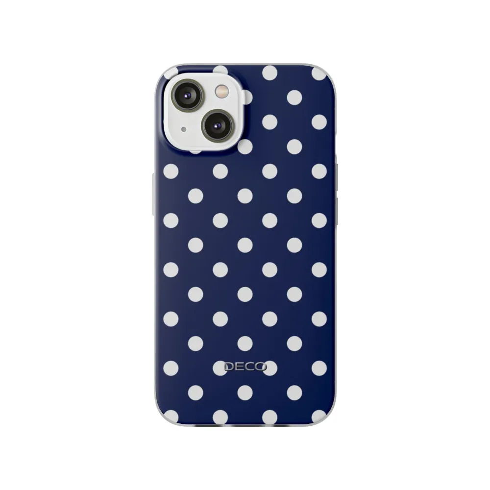Navy Blue & White Polka Dots Phone Case