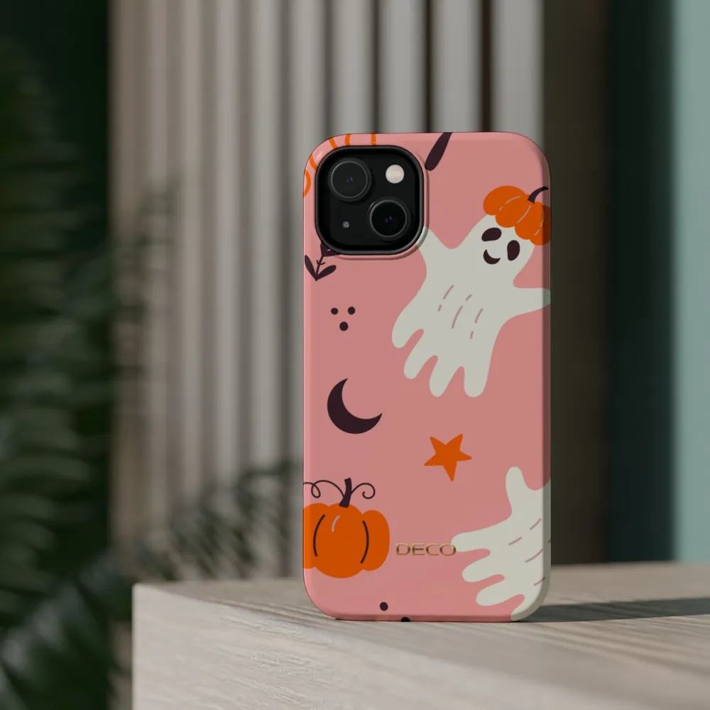 Pumpkin Ghosts Spooky Halloween MagSafe Impact-Resistant Phone Case