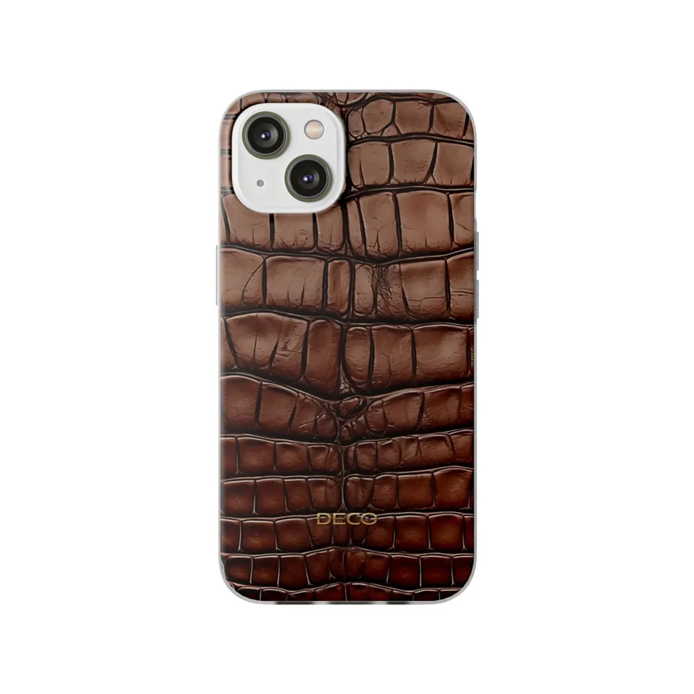 Brown Alligator Skin Phone Case