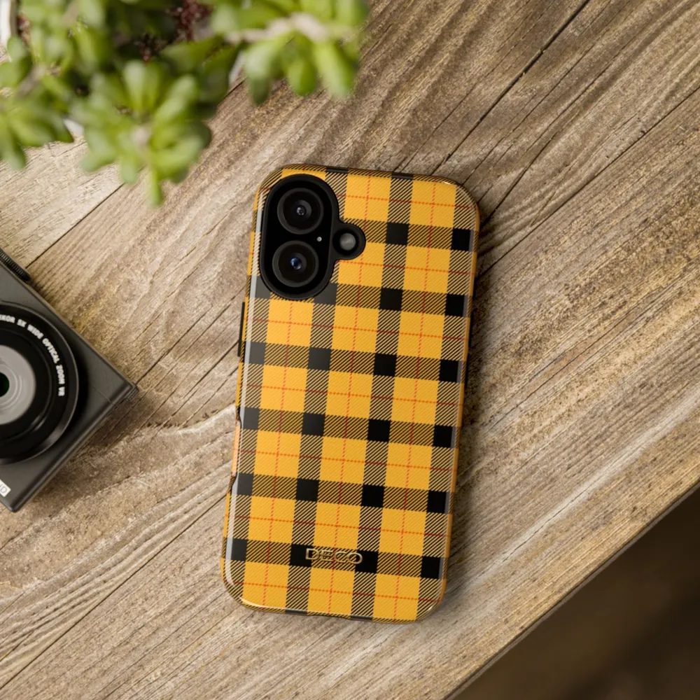 Yellow Gingham Tartan Plaid Tough Phone Case