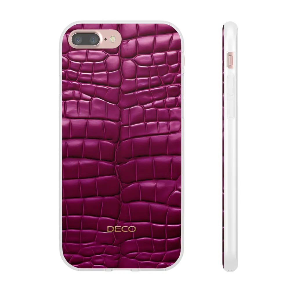 Deep Magenta Alligator Skin Phone Case