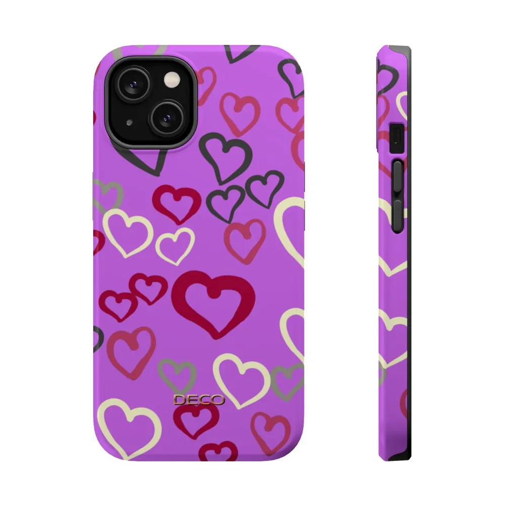 Painted Hearts MagSafe Impact-Resistant Phone Case