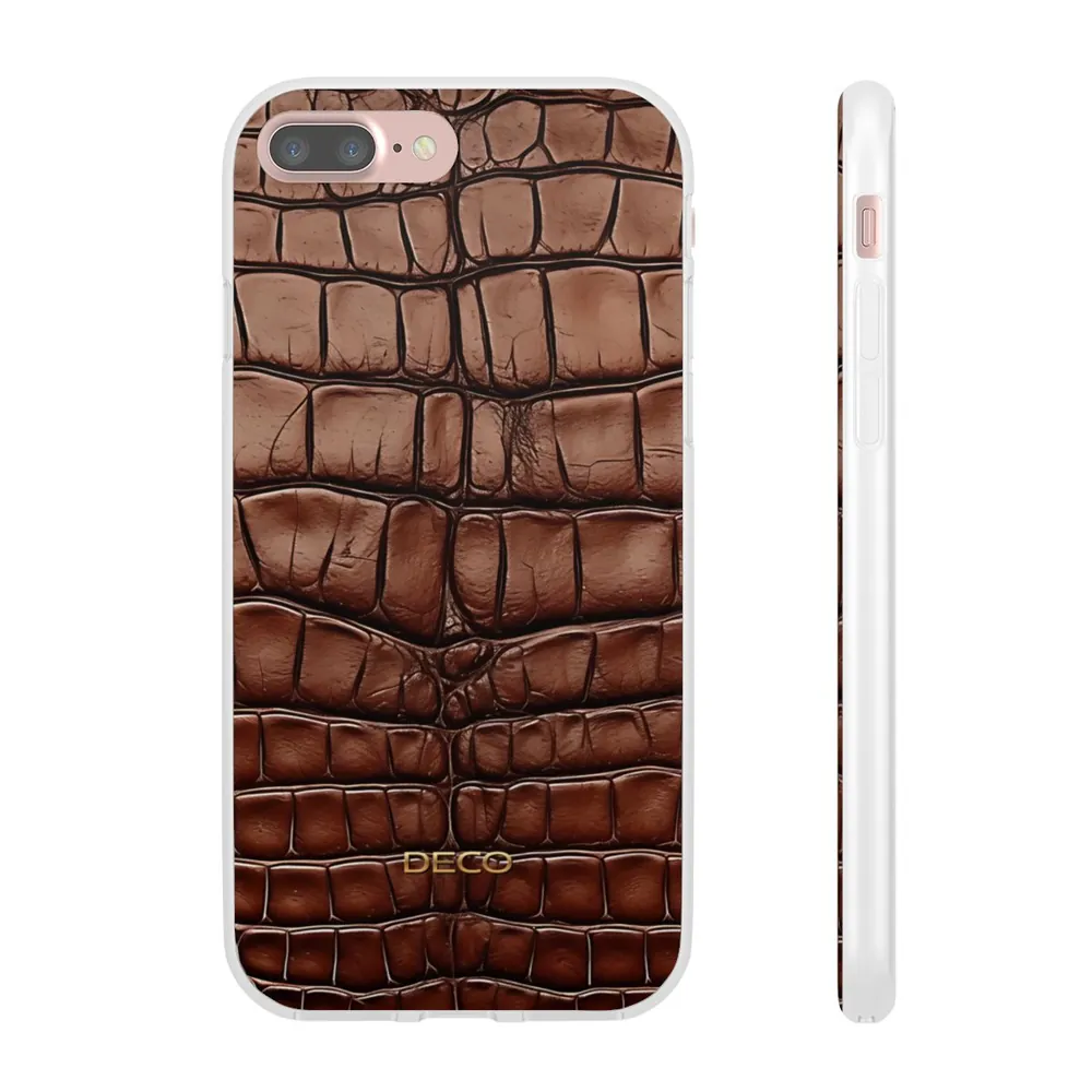 Brown Alligator Skin Phone Case
