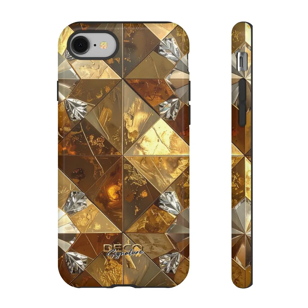 Luxury Gold & Diamond Tile DECO Signature Tough Phone Case