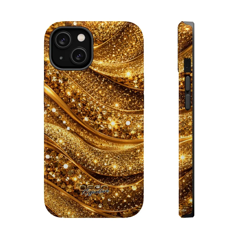 Luxury Gold Glitter Pop DECO Signature MagSafe Impact-Resistant Phone Case