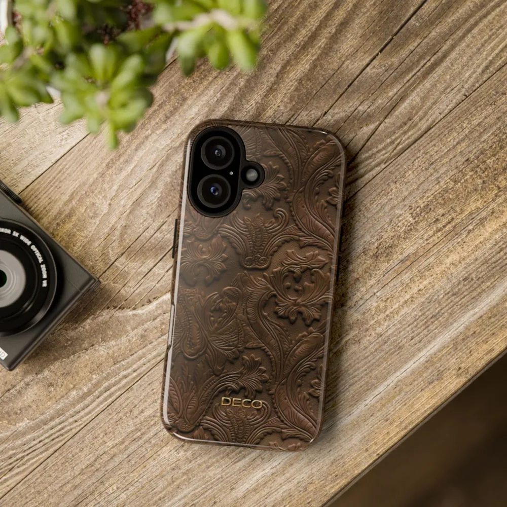 Classic Tooled Western Leather Tough Phone Case