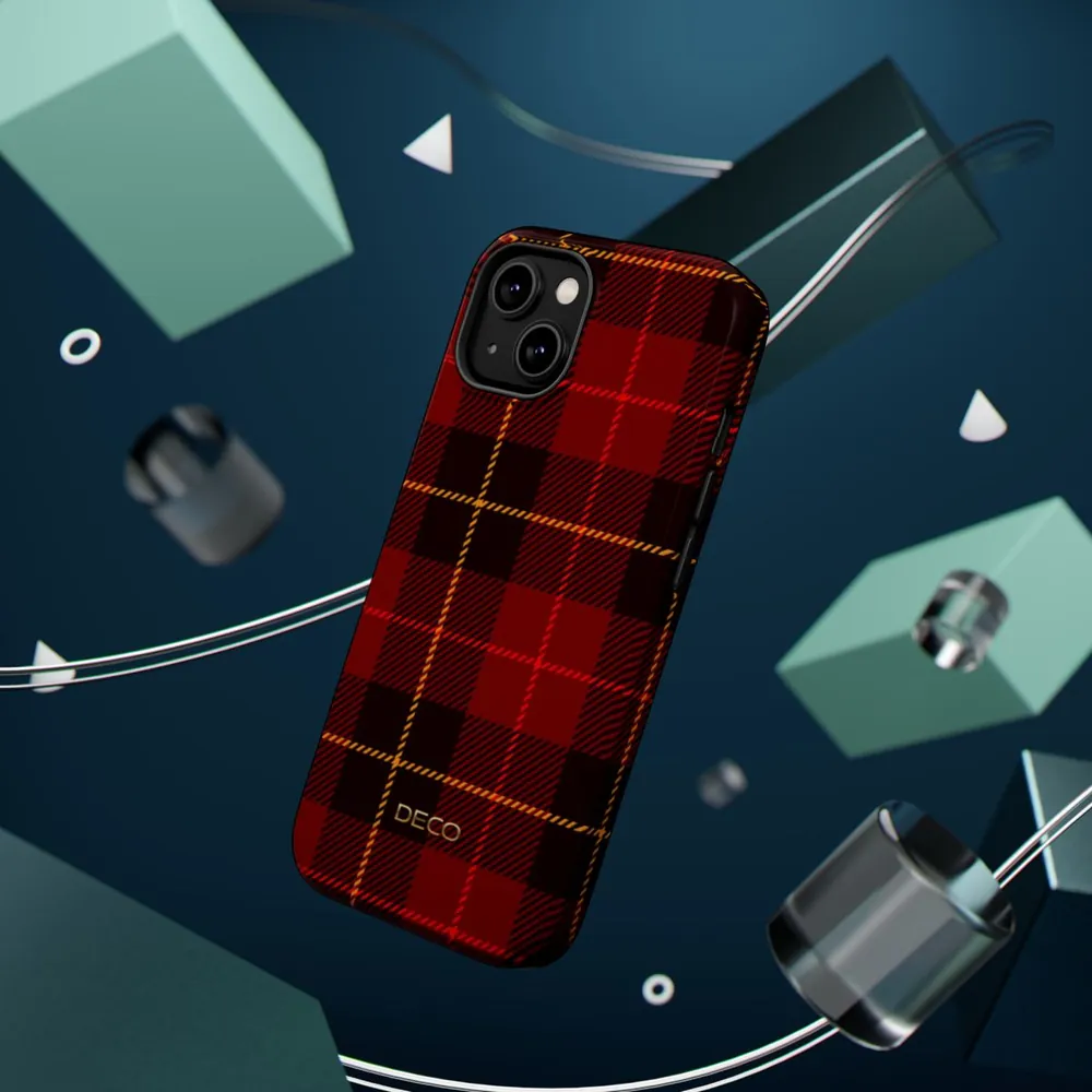Classic Red Tartan Plaid MagSafe Impact-Resistant Phone Case